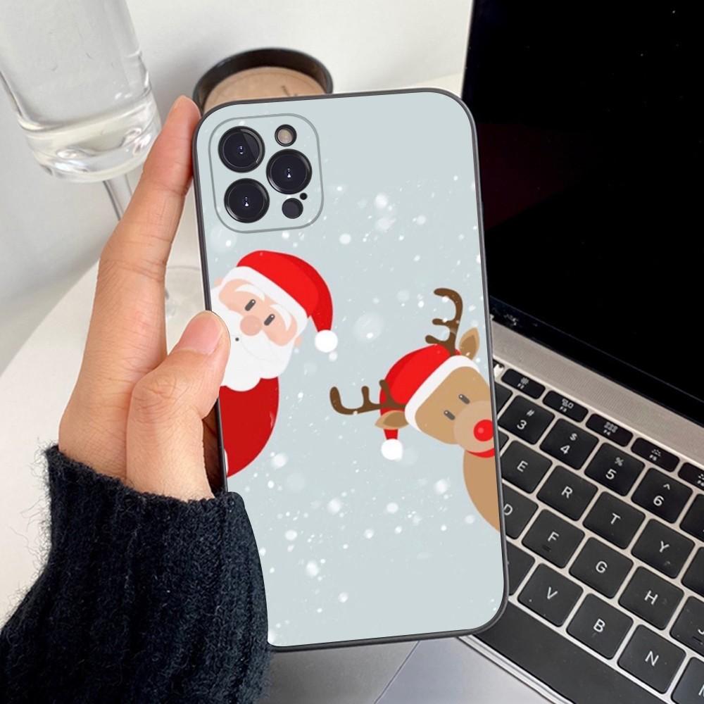Рождественский Мультяшный Чехол на Телефон для Нового Года для iPhone 15 14 11 12 13 Mini Pro XS Max Чехол 6 7 8 Plus X XR SE 2020 Funda Shell