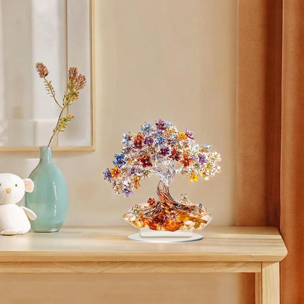 Акриловое древо жизни украшение для рабочего стола 2D украшение для дома коллекционное с базовым столом