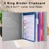 Antner PU Leather 3 Ring Binder with Clipboard, 1 Inch Clipboard Binder Organizer for Letter Size Paper, 5 Divider Folders with 10 Pockets, Hardcover