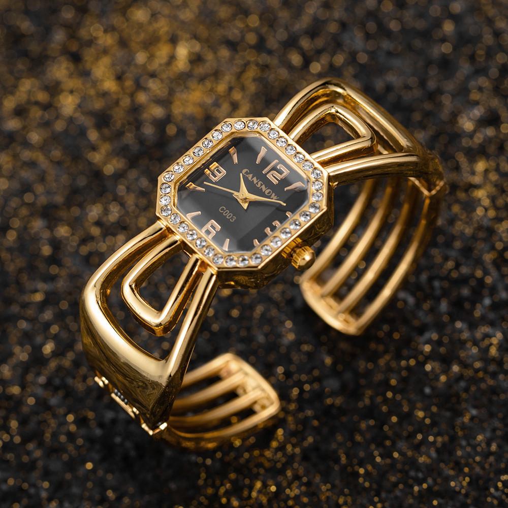 CANSNOW Роскошные женские часы Мода Нержавеющая сталь Женские часы-браслет Женские элегантные наручные часы