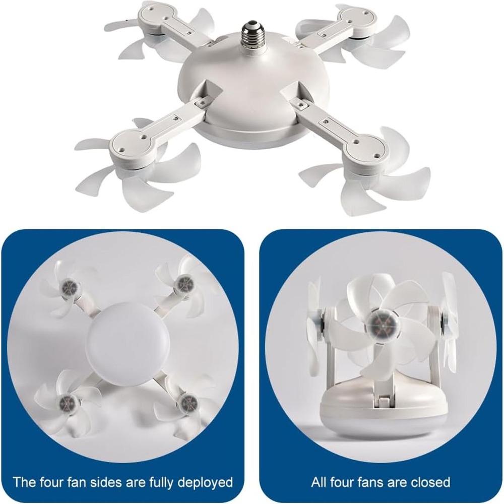 with Remote Control Socket Fan Light 3 Colors Lamp Plug in Ceiling Fan Living Room