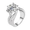 5 Carat Imitation Mozzarella Diamond Six-Claw Diamond Ring, Luxury Full Diamond High-End Sense Iii Love Ring, Women