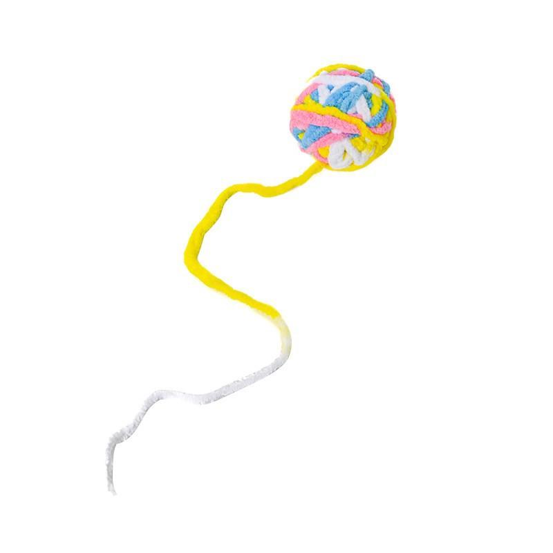 Забавные игрушки для кошек, разноцветные шарики из пряжи со звуком колокольчика, интерактивная жевательная игрушка для котенка, мягкая игрушка, мяч, товары для кошек