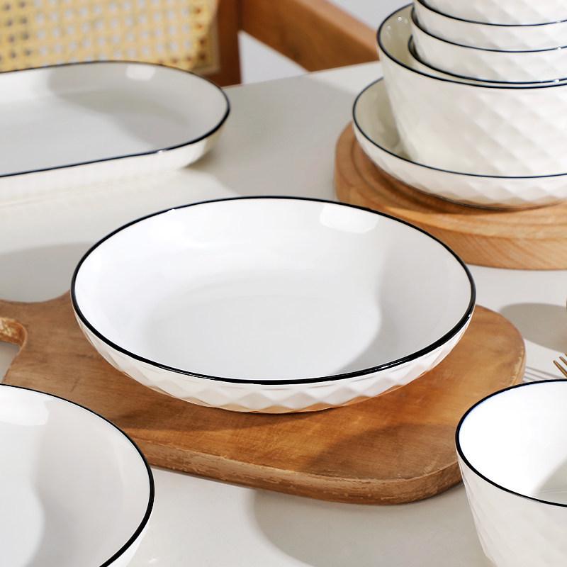 2025 Светлая Роскошь Керамический Набор из 10 Предметов: Миски и Палочки – Современная Посуда для Дома и Подарки на Новоселье