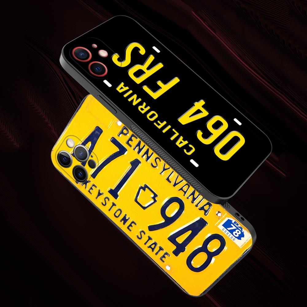 Ретро забавный номерной знак автомобиля чехол для Apple iPhone 15 14 13 12 11 Pro Mini XS Max XR X 7 8 Shell Capa