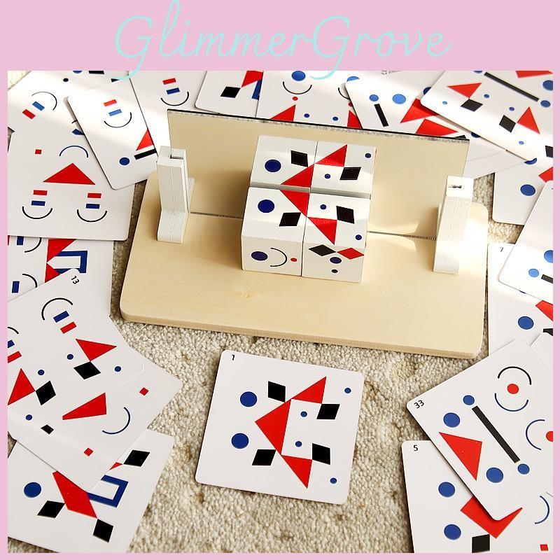 Geometric Puzzle Wooden Blocks Kid Thinking Skills Enhancer Activity Parentchild