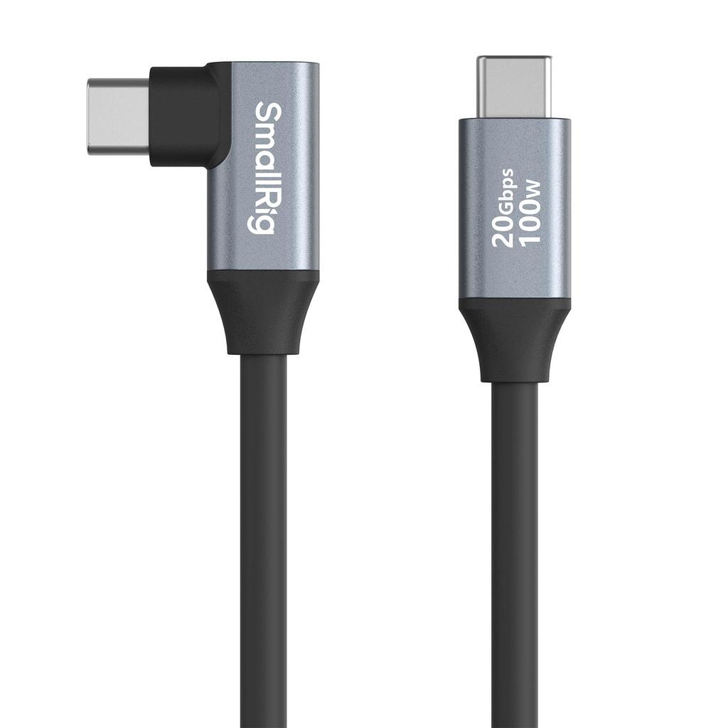 SmallRig to Data Transfer Cable Curved 20Gbps Data PD 100W Fast Charging for 4790 USB-C USB-C (Straight Head, Head, 35cm) High-Speed Transfer,