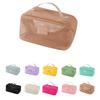 Women Travel Portable Cosmetic Storage Pouch Toiletry Organizer Bag Mesh Transparent Wash Bag Tote Multifunctional Makeup Case Washbag