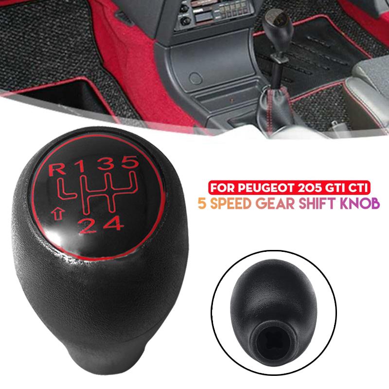 5-ступенчатая ручка переключения передач, рычаг переключения передач, пластиковая головка, подходит для Peugeot 205, рычаг переключения передач, красный со стрелкой 44x61 мм