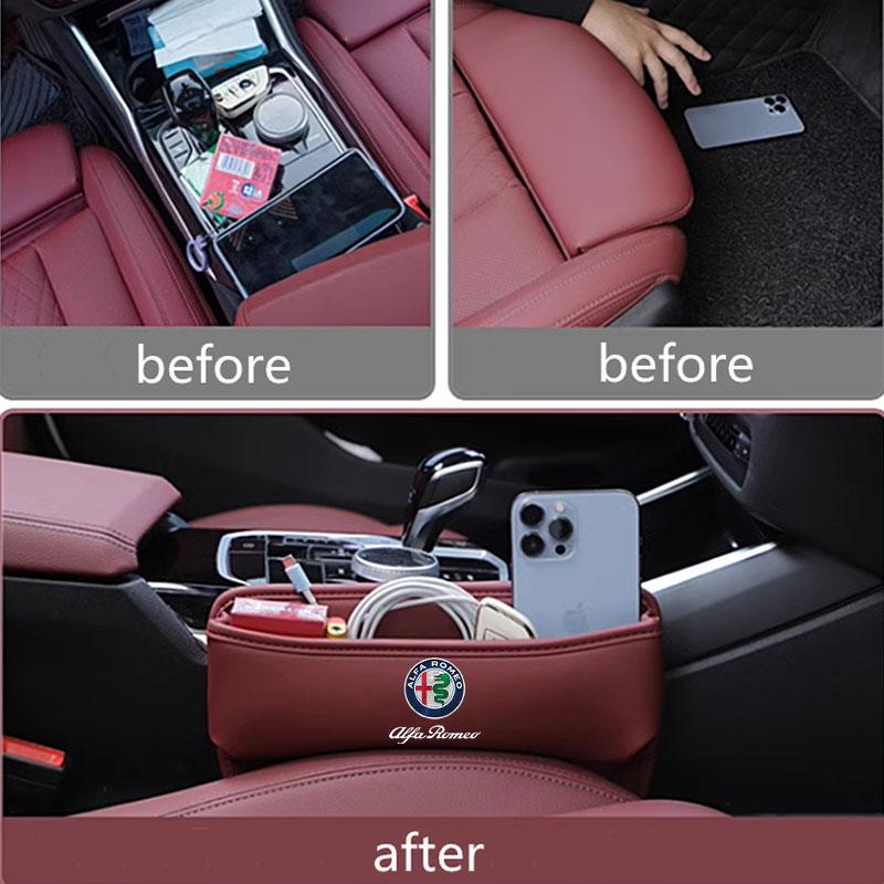 Car Seat Gap Organizer Auto Seat Crevice Side Pocket Storage Box For Alfa Romeo giulietta 159 mito giulia stelvio 147 AccessorieLR1 