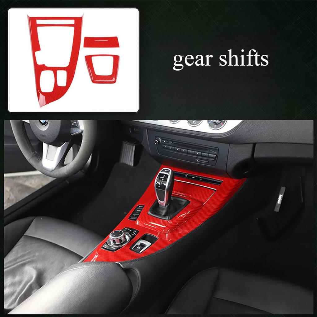 Автомобильный салон Gear Центральная консоль Крышка Отделка Наклейки ABS Для BMW Z4 E85 2009-2015 Аксессуары Украшение в стиле углеродного волокна