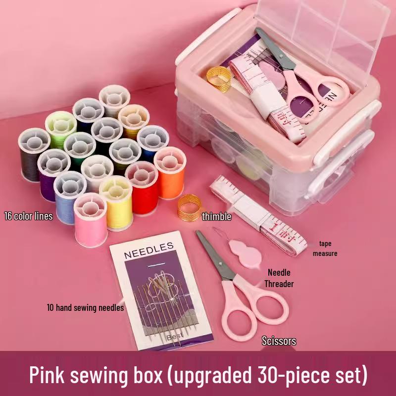 Черно-белый набор швейных ниток и иголок для ремонта и рукоделия