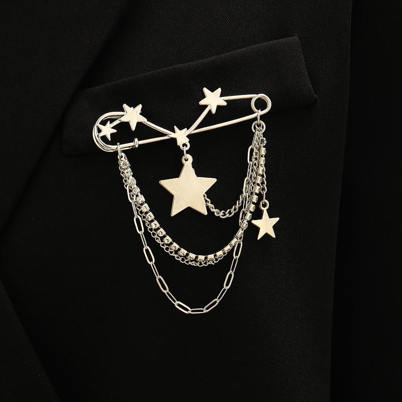 Панк Брошь с кисточкой Любовь Бабочка Цепь Скрепка Многоэлементная Ретро Цепь для брюк Крутые Хип-хоп Готические Броши Аксессуары