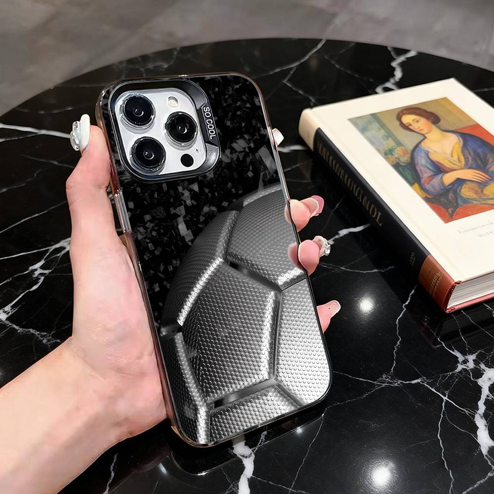 F-Футбол S-Соккер текстура стежка Чехол для телефона Для iPhone 17,16,15,14,13,12,11 Plus,Pro Max,XS,Разноцветный Серебристый Черный Чехол