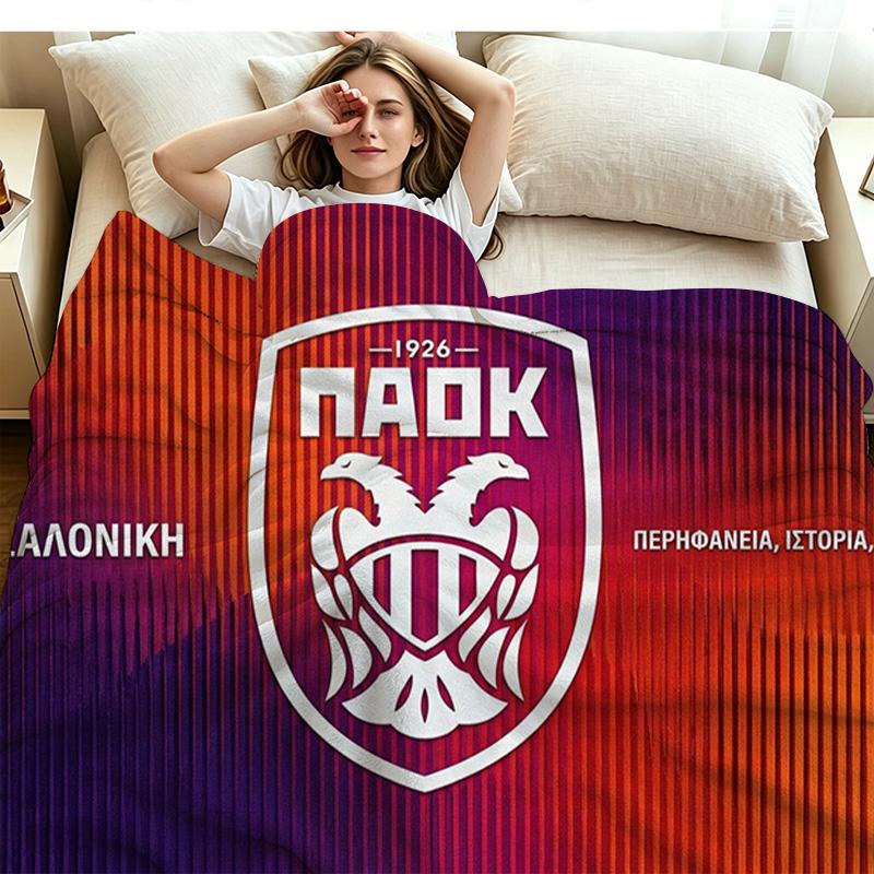 PAOK Print Flannel Blanket High Quality Warm Comfortable Cover for All Seasons Perfect for Gifts Home Decor