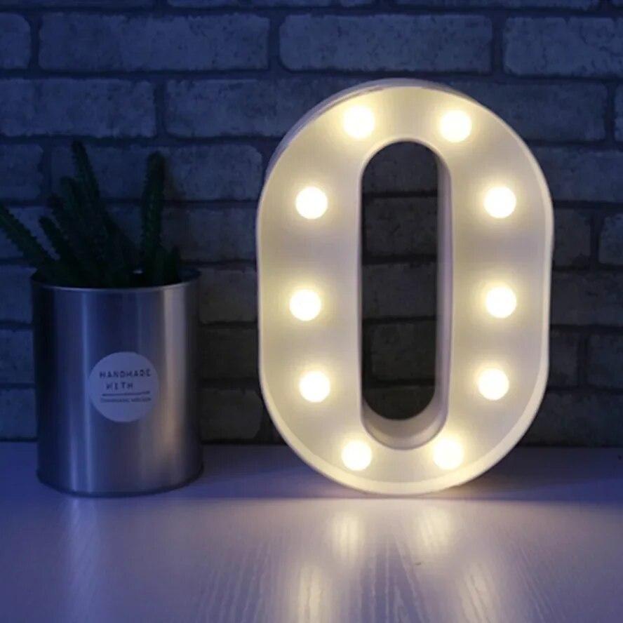 Alphabet Letter LED Lights Luminous Number Lamp Battery Warm Night Light for Home Wedding Birthday Christmas Party Decoration