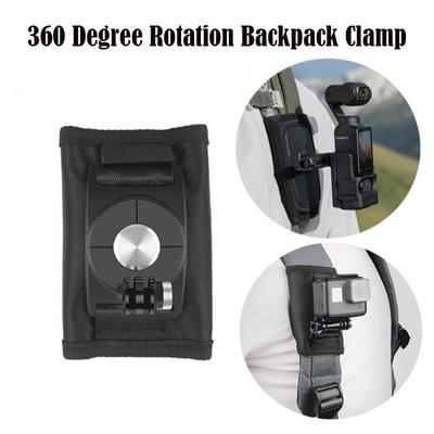 Зажим для рюкзака с вращением на 360 градусов, ремень для DJI Osmo Pocket 3, 2, быстросъемный держатель, адаптер, кронштейн для сумки Gopro 12, аксессуар