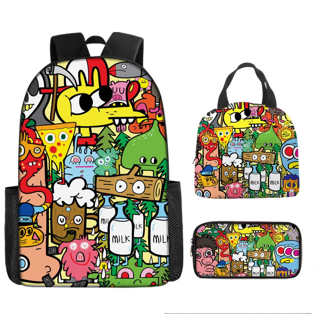 Class Garden Cartoon Primary and Secondary School School Bag Children's Backpack Backpack Three-piece Set