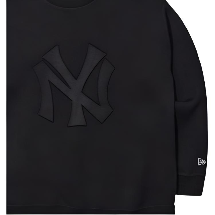 New Era SS24 MLB Нью-Йорк Янкис Логотип Вышитый Круглый Вырез Длинный Рукав Пуловер Толстовка Унисекс толстовка Черный 14187465
