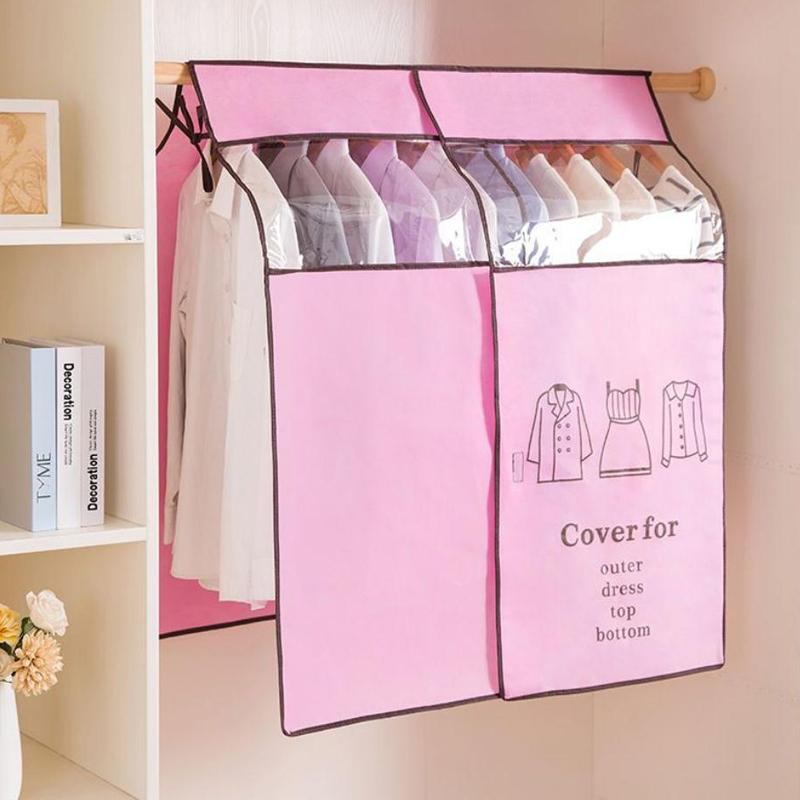 Простой стерео нетканый чехол для одежды от пыли, напольная вешалка для одежды для спальни, подвесной чехол от пыли, сумка для хранения домашней одежды