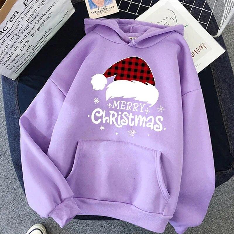 2023 Женская толстовка унисекс унисекс/женская новогодняя толстовка с капюшоном «Merry Christmas» с леопардовым принтом в клетку, топы унисекс с графикой Y2k, уличная одежда для мужчин