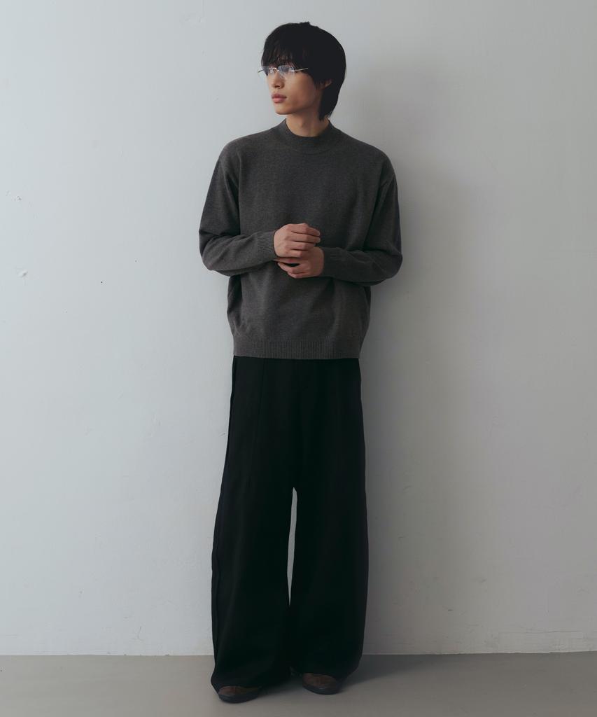 NODU Mock Neck Half Turtleneck Knit [Gray]