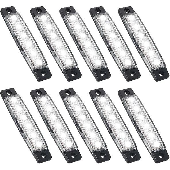 PSEQT 10 Pcs LED Rock Strip Lights Car Exterior Underglow Wheel Fender Well Lighting Kits Waterproof For Golf Cart Wrangler Offroad Truck RV UTV ATV