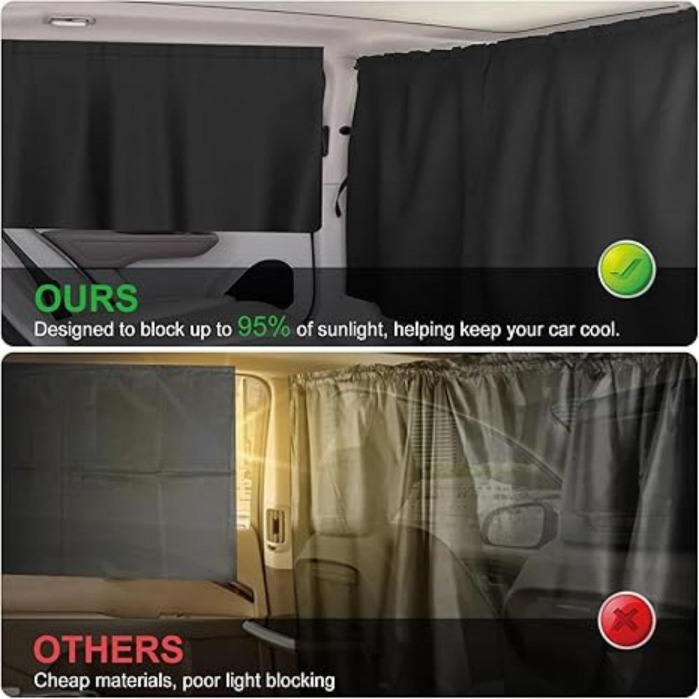 Car Rear Partition Curtain Detachable Privacy Sunshade Curtain for Travel Camping Nap Night Automotive Interior Accessories