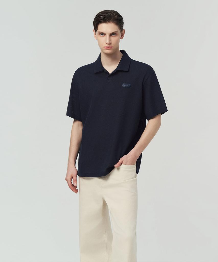 DUVETICA Trentino (Dark Navy) (Men'S Short-Sleeve Polo Shirt)