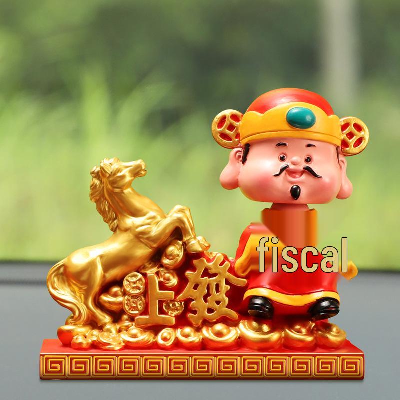 Качающая головой фигурка Бога богатства для автомобиля - Новогоднее украшение для стола на удачу