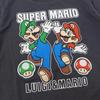 Повседневная футболка с коротким рукавом с нашивкой Super Mario Patch Mario Luigi Yoshi Character Goods Kids, черная [Fine Plus]