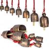 Деревенский колокольчик ветра с 7 подвесными колокольчиками – 55" колокольчики с латунным покрытием на веревке для уличного патио, двери, фермерского дома, бохо-Рождества и садового декора