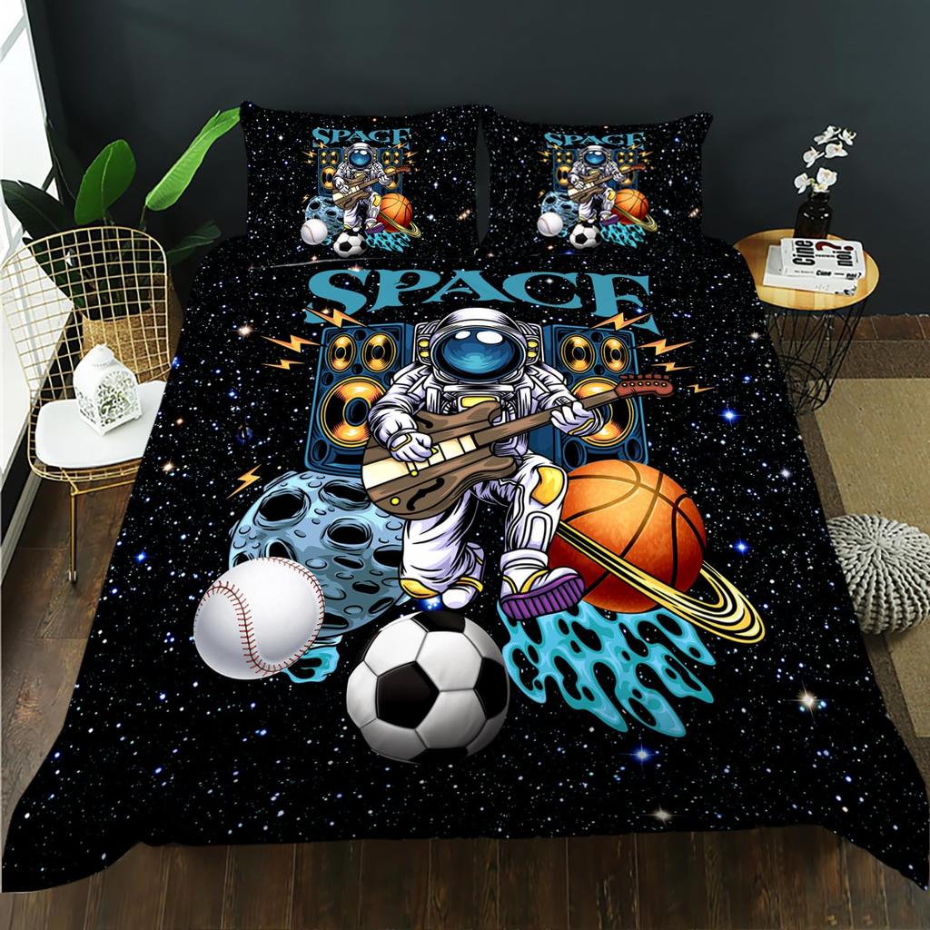 Astronaut Duvet Cover Sets Queen Twin Size Astronaut Bedding Sets For Kids Boys Girls 3 Pieces 1 Comforter Cover 2 Pillowcases