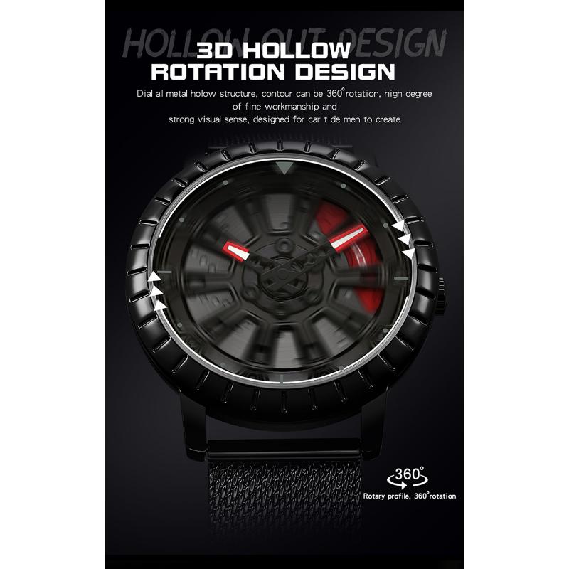 SANDA Новые мужские кварцевые часы со стальным ремнем, модные тенденции, простые креативные полые кварцевые мужские часы