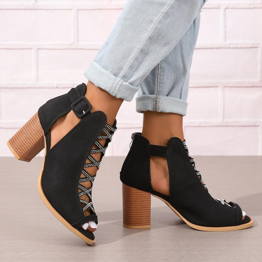 Женские босоножки на высоком каблуке, модные новые грубые каблуки, женские туфли, босоножки на платформе, каблуки, женские босоножки