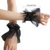 Women Wrist Cuffs Removable Bowknot Ruffled Wedding Supply Bride Dress False Sleeves Tulle Flared Sleeves