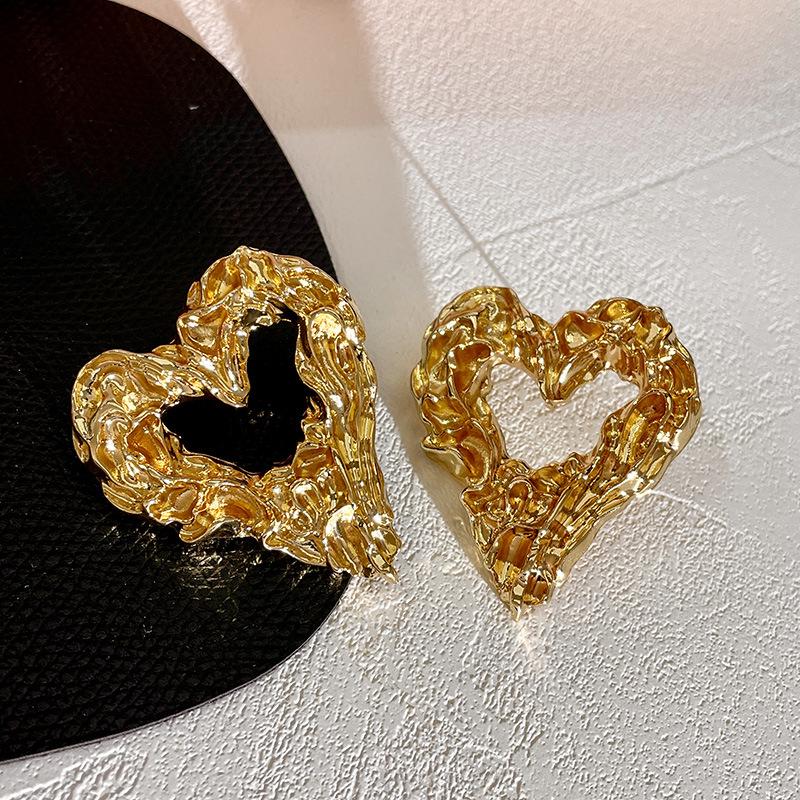 Металлические серьги, золотые серьги, легкая роскошь на осень и зиму, ощущение высокого класса, золотые серьги в гонконгском стиле с уникальным темпераментом для женщин