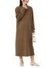 Maternity Nursing Stretch Long Prenatal and with L Khaki [ANGELIEBE] Dress, Clothes, Ribbed, A-Line, Sleeve, Postnatal, Pockets,