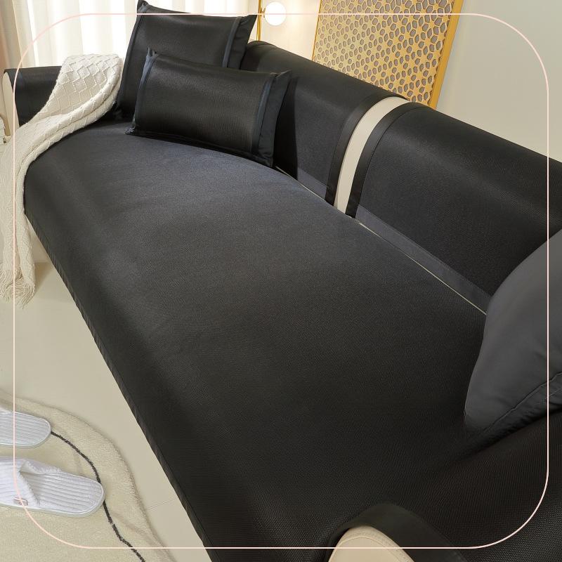 Простая современная черная шелковая диванная подушка, летняя подушка, летняя летняя диванная подушка, крутая ткань, универсальный чехол на четыре сезона