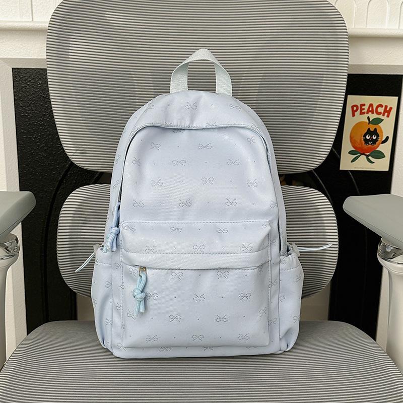 Schoolbag High value niche schoolbag Female college student lightweight backpack Junior high school student bow large capacity backpack