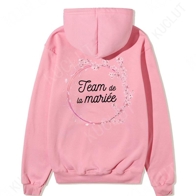 Fashion Team Bride Pullover Hoodies French Woman Bridal Wedding Hoody Outerwears Bachelorette Hen Party EVJF Hooded Sweatshirts