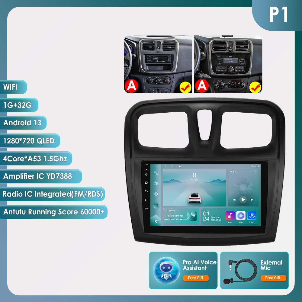 Hizpo Carplay 4G Android 13 автомобильное радио для Renault Logan 2 2014 - 2019 Sandero 2 мультимедийный видеоплеер GPS 2din Автомагнитола 7862 интеллектуальный экран