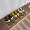 2025 New French Holiday Style Slippers Women's Summer Wear Beautiful Straw Soft Bottom Not Tired Foot Slope Heel Flip-flops