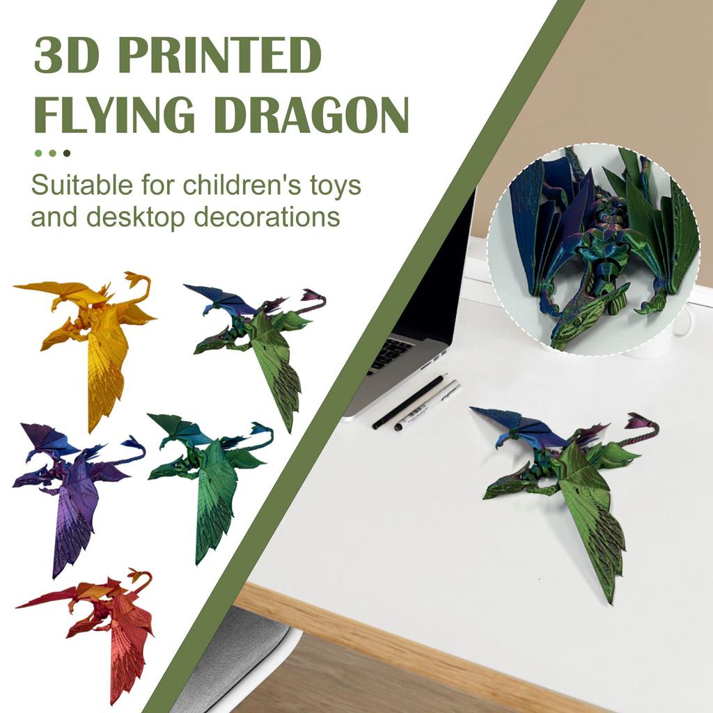 3D-печатный летающий дракон, шарнирная модель, гибкая фигурка летающего дракона в виде животного, 3D-печатные изделия дешево, снятие стресса, снятие беспокойства