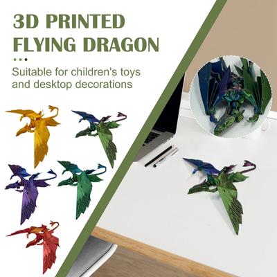 3D-печатный летающий дракон, шарнирная модель, гибкая фигурка летающего дракона в виде животного, 3D-печатные изделия дешево, снятие стресса, снятие беспокойства