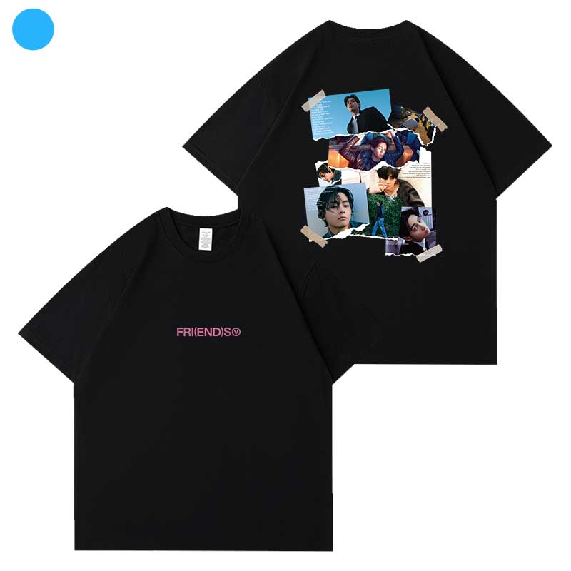 V Song Friends Graphic Tshirt Cotton Tops For Wounisex Summer Casual Oneck Shortsleeved Clothing Fashion Couple Streetwear Top