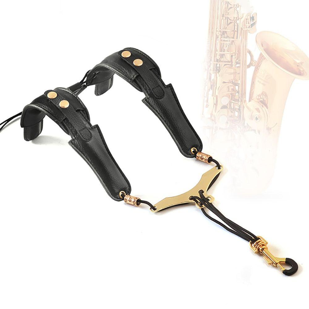 Adjustable Sax Shoulder Strap PU Leather Saxophone Harness High Quality Saxophone Belt