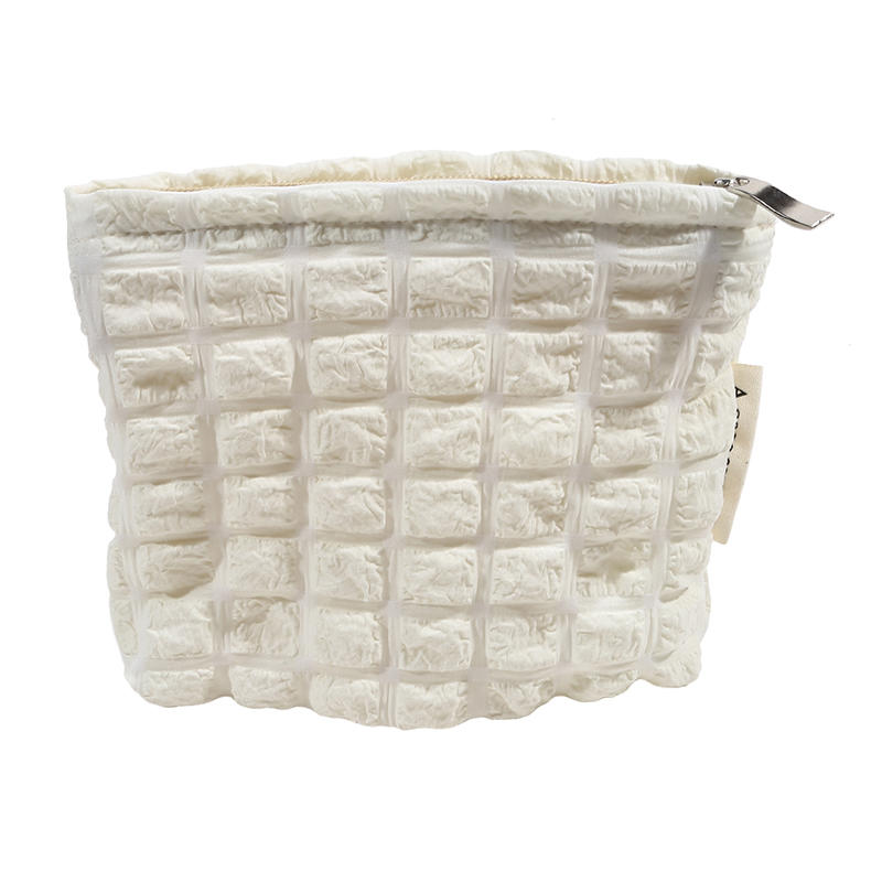 Женская косметичка, маленькая, белая, нежно-облачная, клетчатая, косметичка, сумка для хранения помады, портативный кошелек, держатель для карточек для поездок на работу