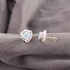 Milky Opal Gemstone Studs 925 Sterling Silver Handmade Jewelry Bridesmaid Gift EE-159-14