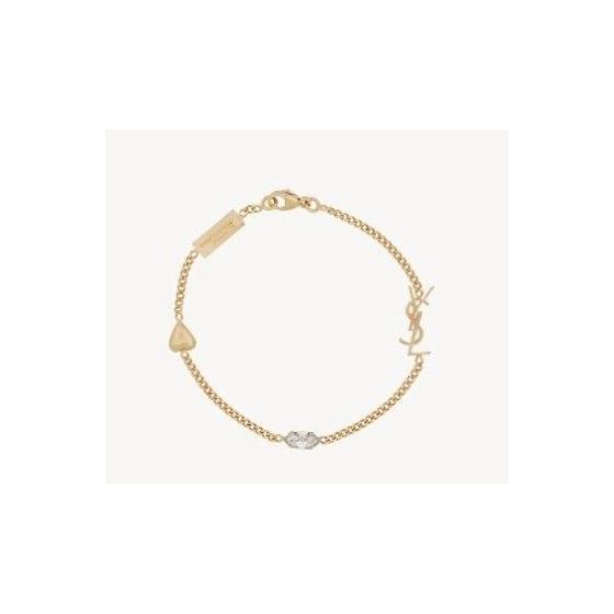 Б/у Браслет SAINT LAURENT Cassandra с подвеской-сердцем